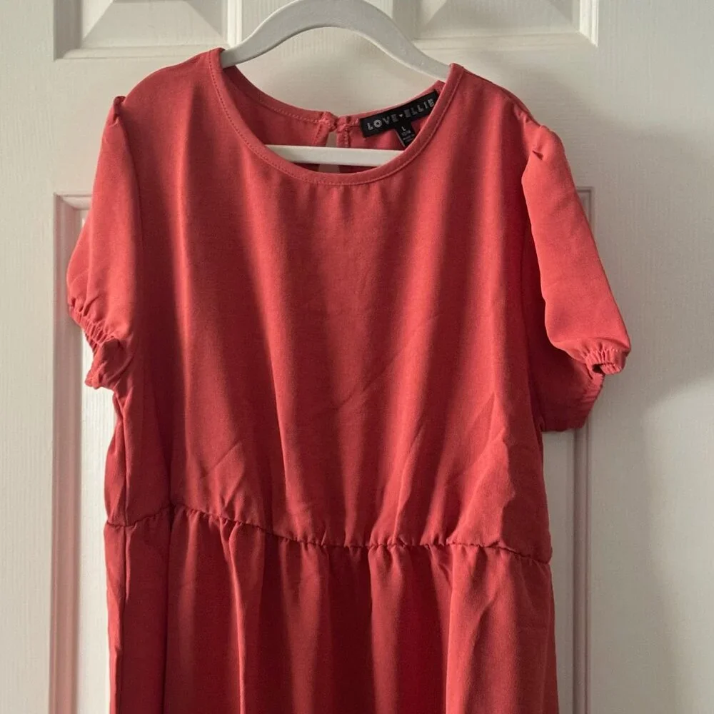 NWOT Love Ellie Girls Salmon Dress Size L 12/14